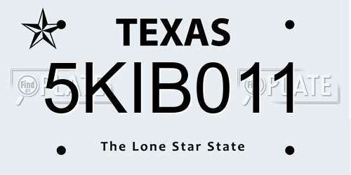 5KIB011 Texas License Plate