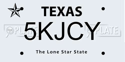 5KJCY Texas License Plate