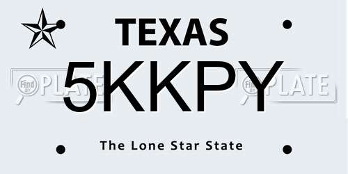 5KKPY Texas License Plate