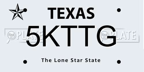5KTTG Texas License Plate