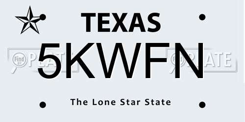 5KWFN Texas License Plate