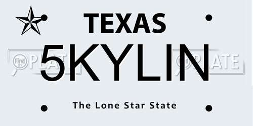 5KYLIN Texas License Plate