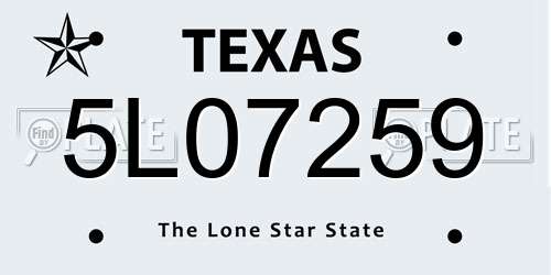 5L07259 Texas License Plate