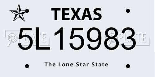 5L15983 Texas License Plate