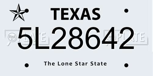 5L28642 Texas License Plate