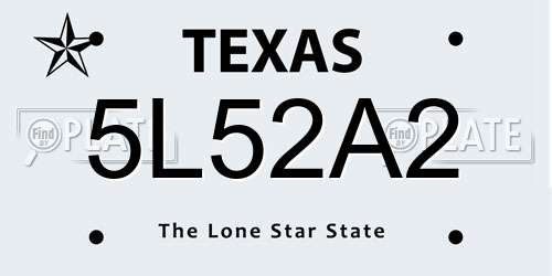5L52A2 Texas License Plate