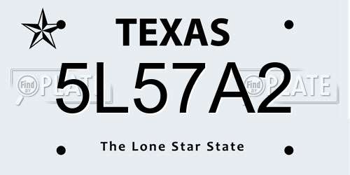 5L57A2 Texas License Plate