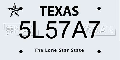 5L57A7 Texas License Plate
