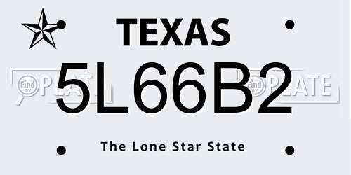 5L66B2 Texas License Plate