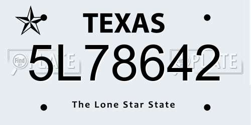 5L78642 Texas License Plate