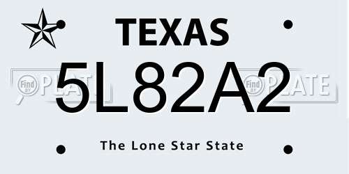 5L82A2 Texas License Plate