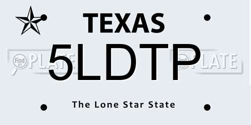 5LDTP Texas License Plate