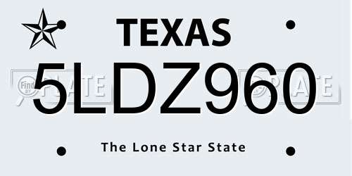 5LDZ960 Texas License Plate