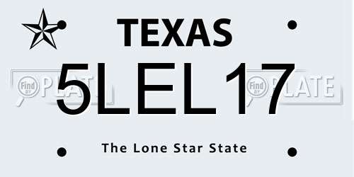 5LEL17 Texas License Plate