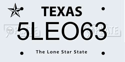 5LEO63 Texas License Plate