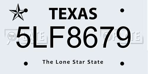 5LF8679 Texas License Plate