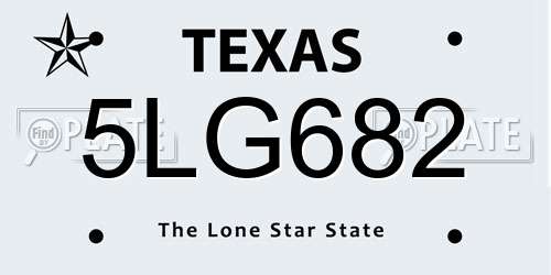 5LG682 Texas License Plate