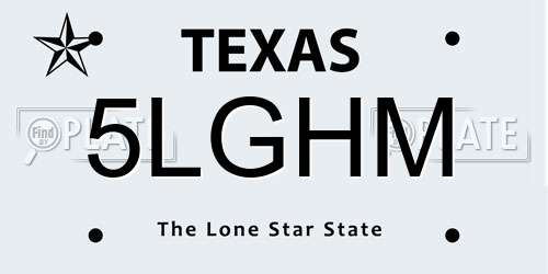5LGHM Texas License Plate