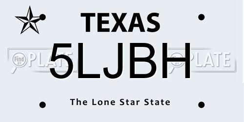 5LJBH Texas License Plate