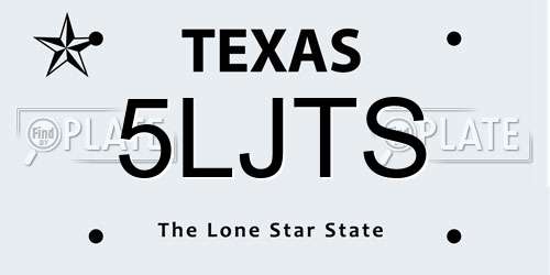 5LJTS Texas License Plate