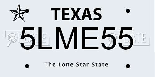 5LME55 Texas License Plate