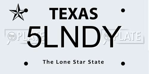 5LNDY Texas License Plate
