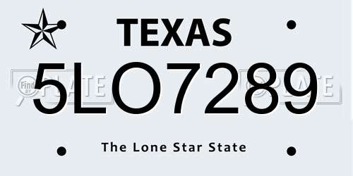 5LO7289 Texas License Plate