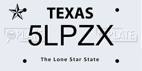 5LPZX Texas License Plate