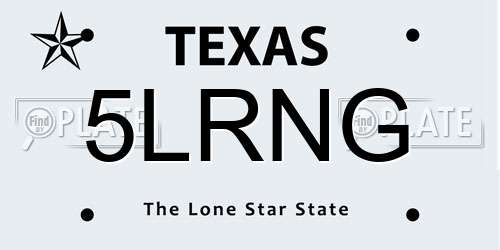 5LRNG Texas License Plate