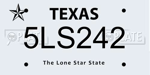 5LS242 Texas License Plate
