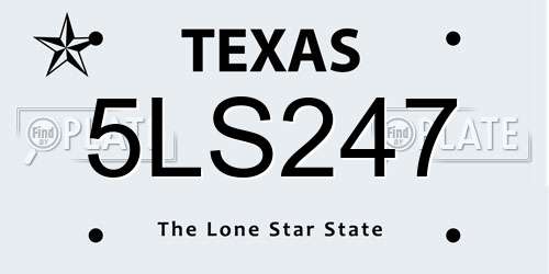 5LS247 Texas License Plate