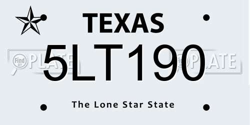 5LT190 Texas License Plate