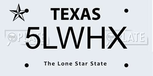 5LWHX Texas License Plate