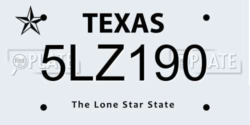 5LZ190 Texas License Plate