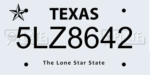 5LZ8642 Texas License Plate