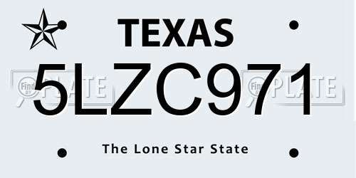 5LZC971 Texas License Plate