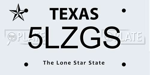 5LZGS Texas License Plate