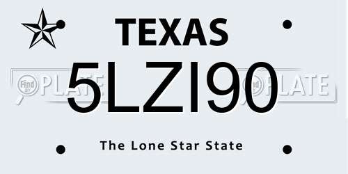 5LZI90 Texas License Plate