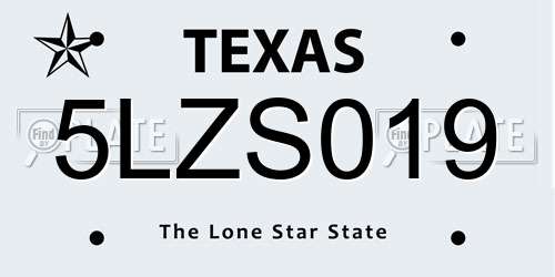 5LZS019 Texas License Plate