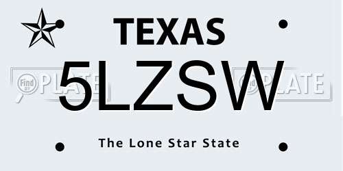 5LZSW Texas License Plate