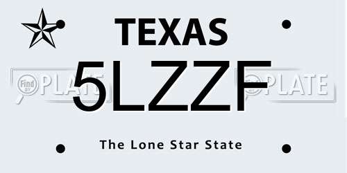 5LZZF Texas License Plate