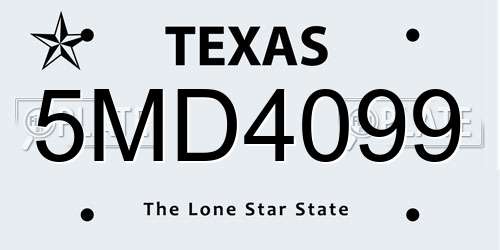5MD4099 Texas License Plate