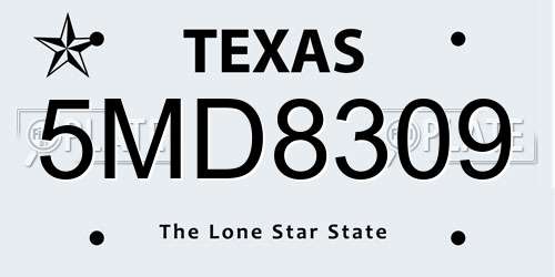 5MD8309 Texas License Plate