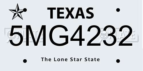 5MG4232 Texas License Plate