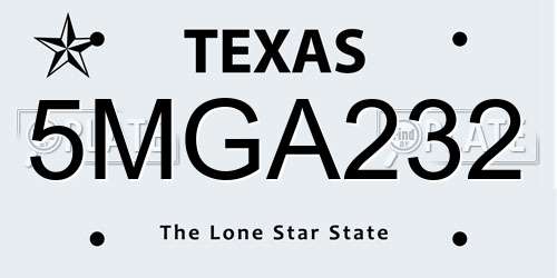 5MGA232 Texas License Plate
