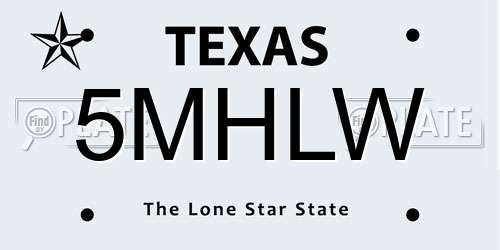 5MHLW Texas License Plate