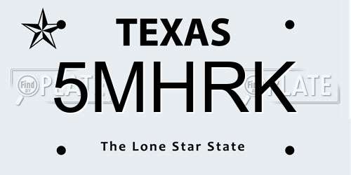 5MHRK Texas License Plate