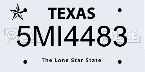 5MI4483 Texas License Plate