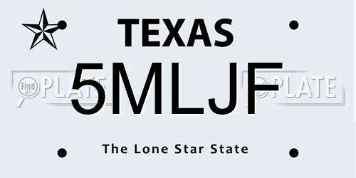 5MLJF Texas License Plate