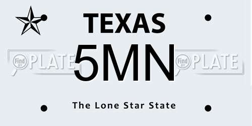 5MN Texas License Plate